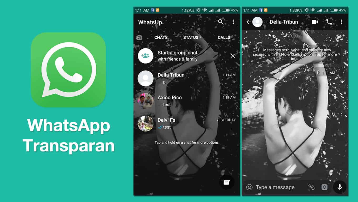 Trik Mengganti Tema WhatsApp Menjadi Transparan