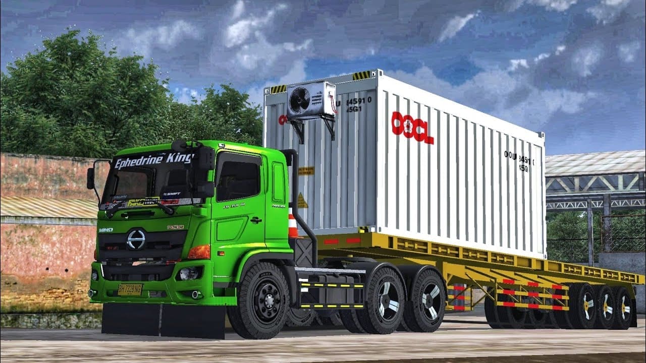 Rasakan Sensasi Jadi Sopir Truk Beneran! MOD Hino 500 Trailer Kontainer di BUSSID Bikin Main Makin Seru